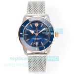 BLS Swiss Replica Breitling Superocean Heritage Rose Gold Two-Tone Milanese Mesh Watch 